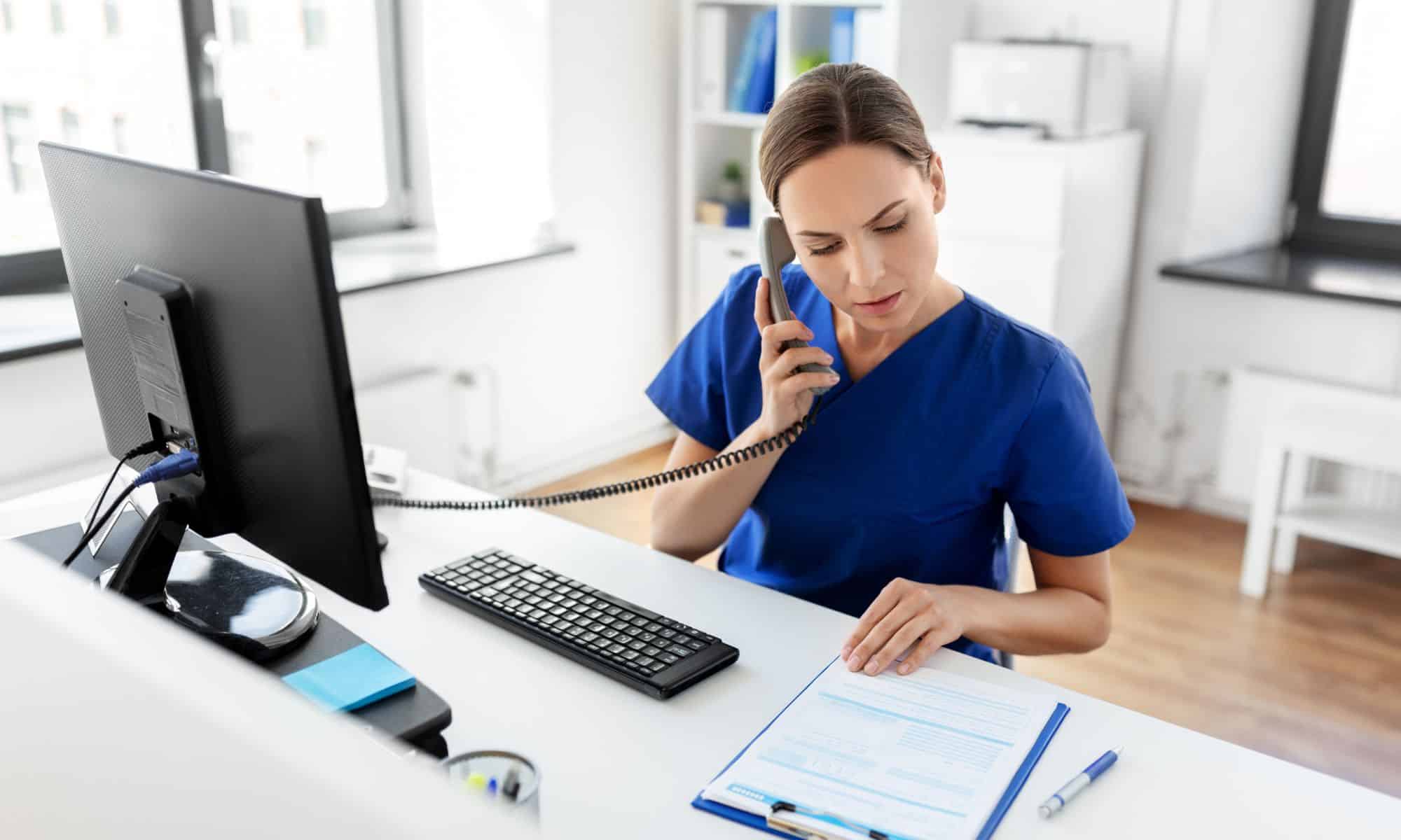 healthcare - Precision Phone Systems medical professional on the phone