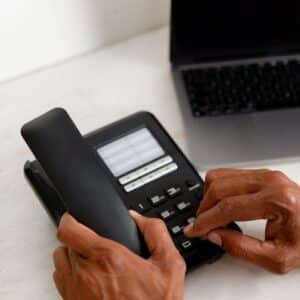 old-fashioned landline telephone