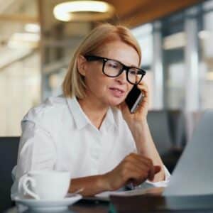 Woman speaking on the phone